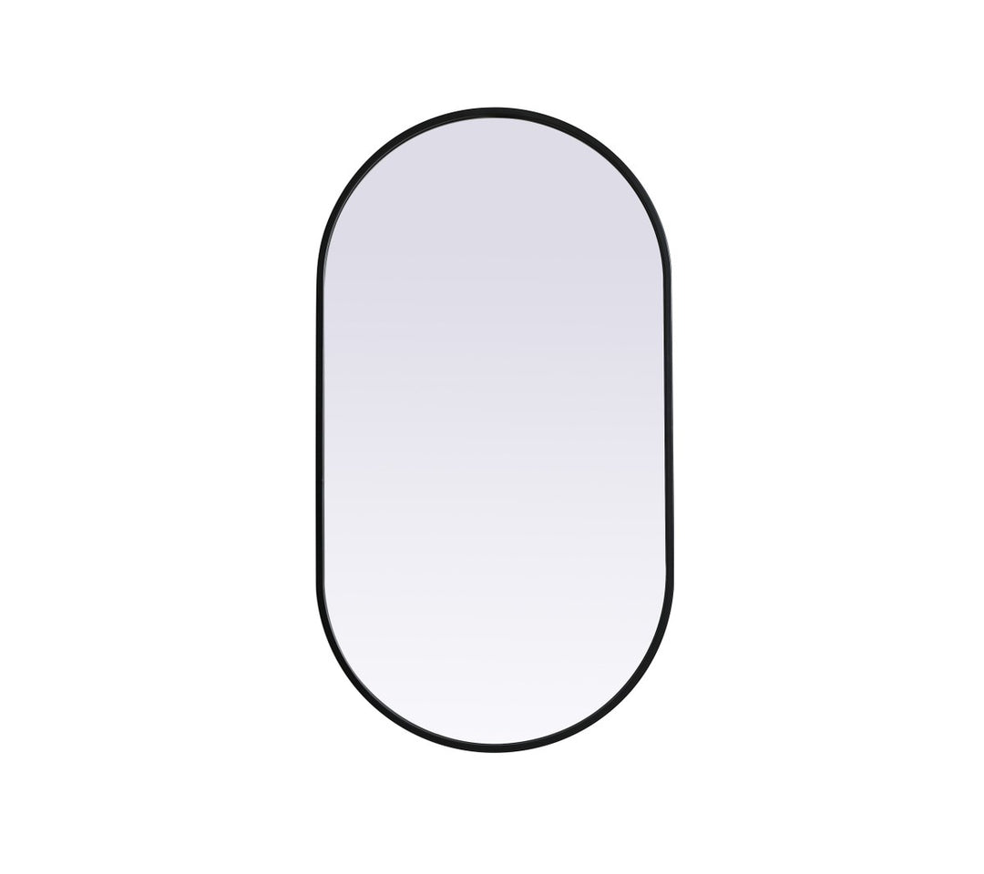 Metal Frame Oval Mirror 20X36 Inch In Black by Elegant Decor