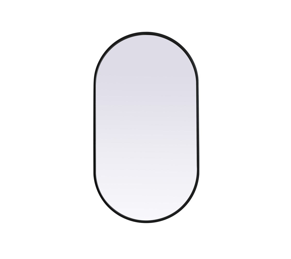 Metal Frame Oval Mirror 20X36 Inch In Black by Elegant Decor