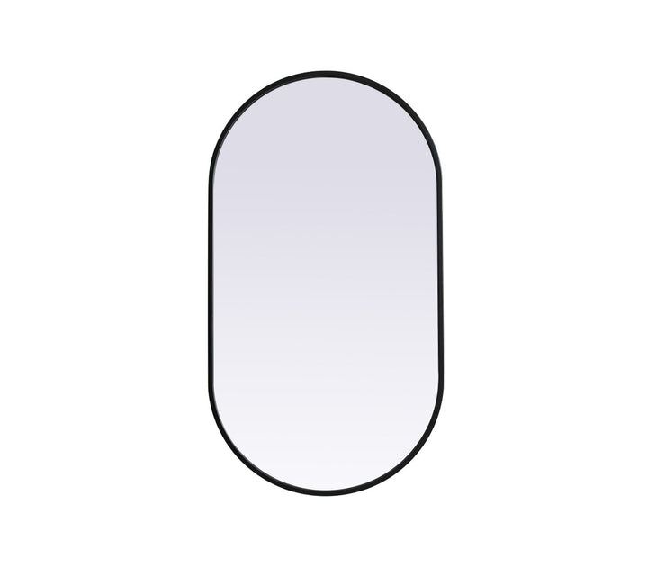 Metal Frame Oval Mirror 20X36 Inch In Black by Elegant Decor