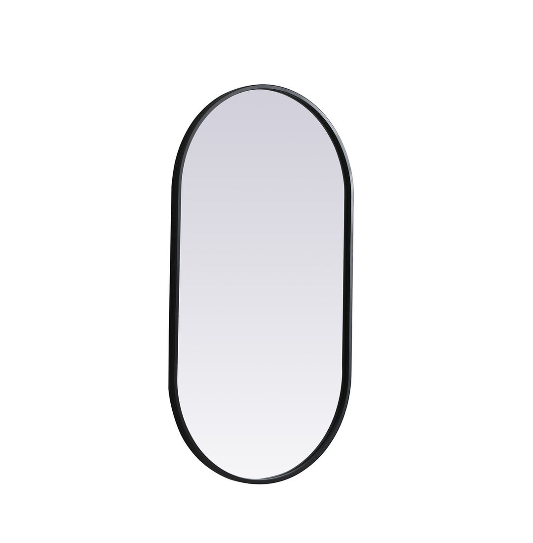 Metal Frame Oval Mirror 20X36 Inch In Black