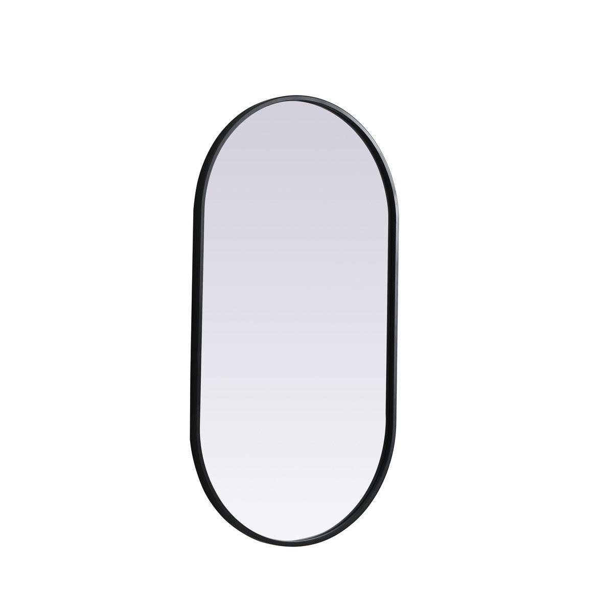 Metal Frame Oval Mirror 20X36 Inch In Black