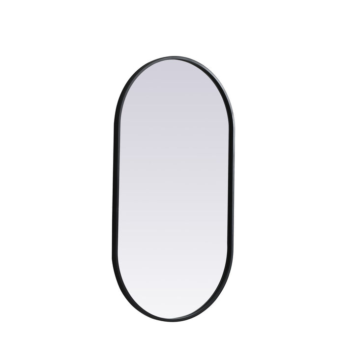 Metal Frame Oval Mirror 20X36 Inch In Black
