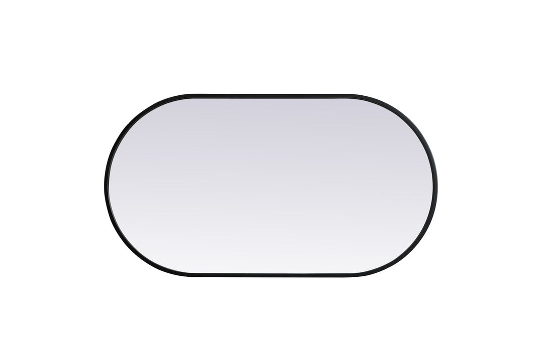 Metal Frame Oval Mirror 20X36 Inch In Black