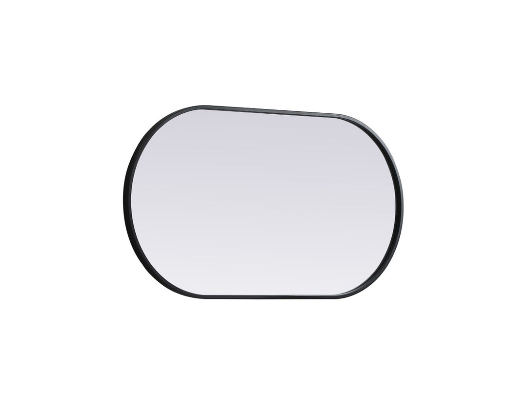 Metal Frame Oval Mirror 20X36 Inch In Black