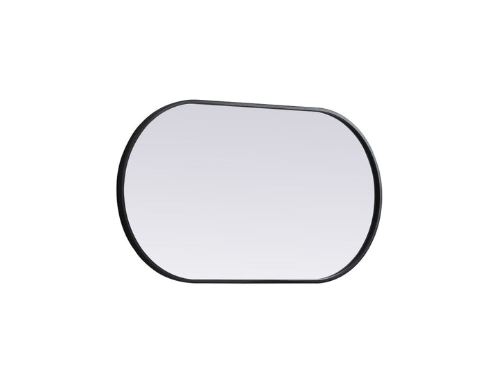 Metal Frame Oval Mirror 20X36 Inch In Black
