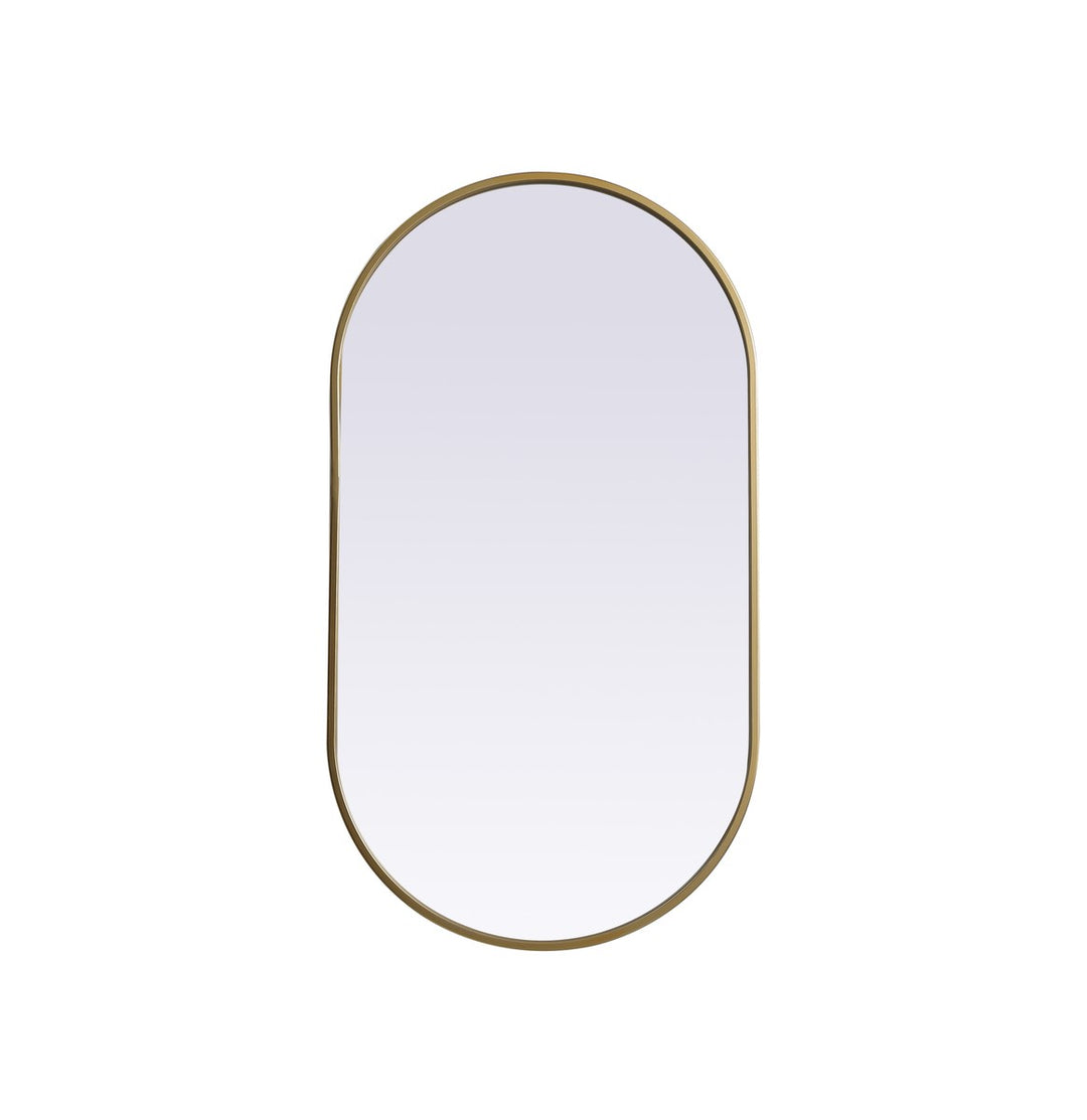 Metal Frame Oval Mirror 20X36 Inch In Brass by Elegant Decor