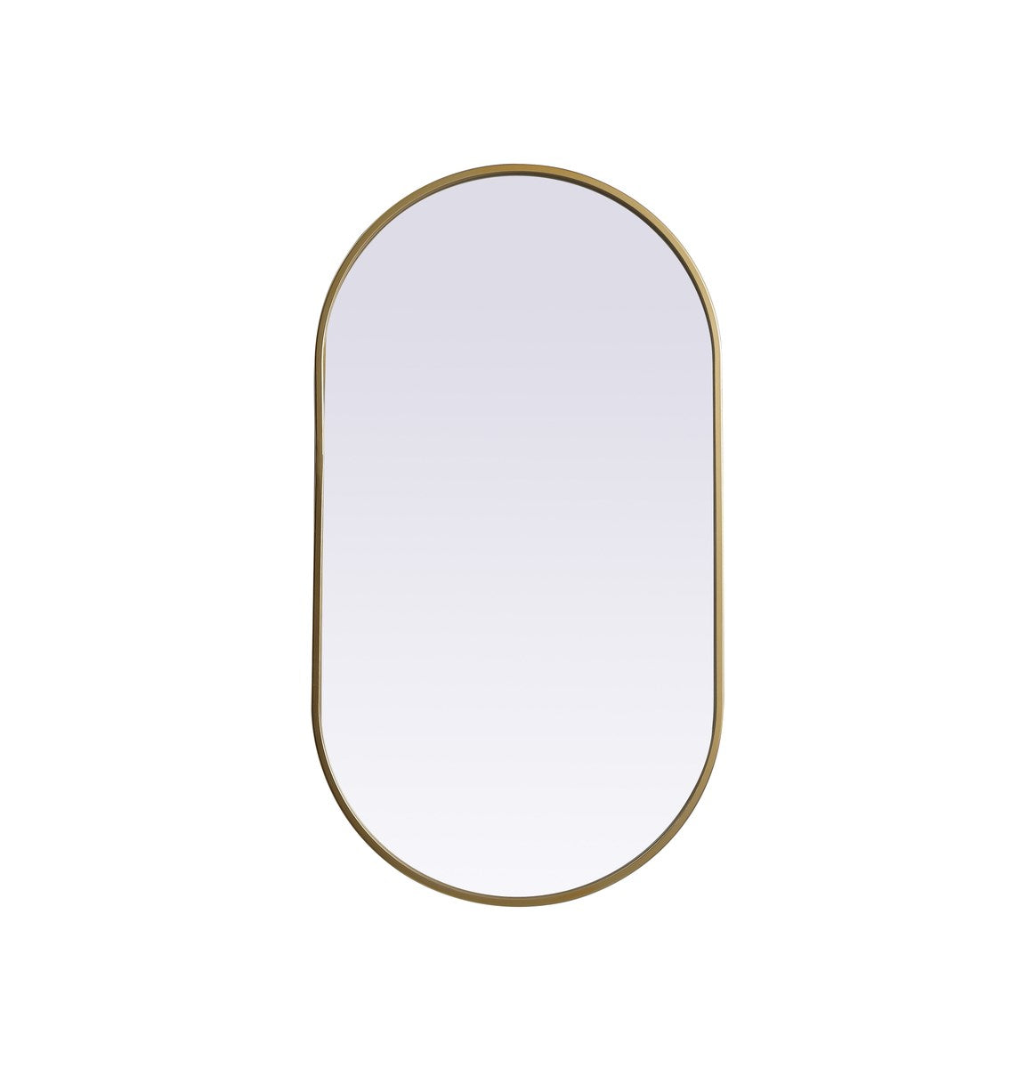 Metal Frame Oval Mirror 20X36 Inch In Brass by Elegant Decor