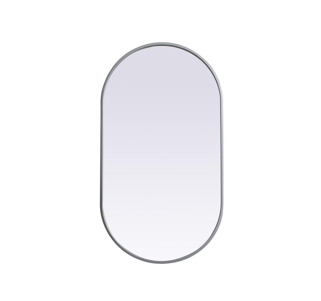 Metal Frame Oval Mirror 20X36 Inch In Silver by Elegant Decor