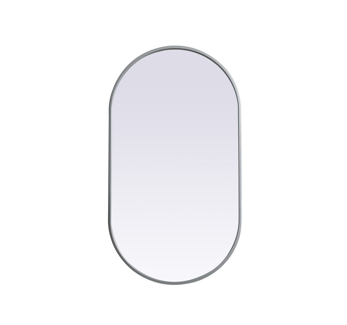 Metal Frame Oval Mirror 20X36 Inch In Silver by Elegant Decor
