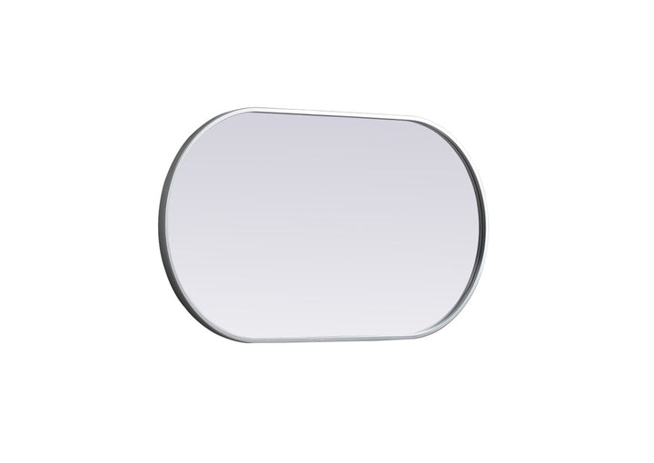 Metal Frame Oval Mirror 20X36 Inch In Silver