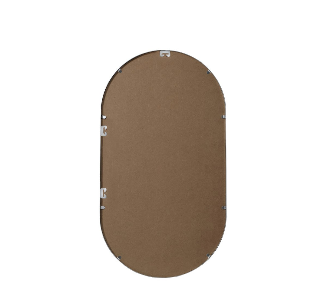 Metal Frame Oval Mirror 20X36 Inch In Silver