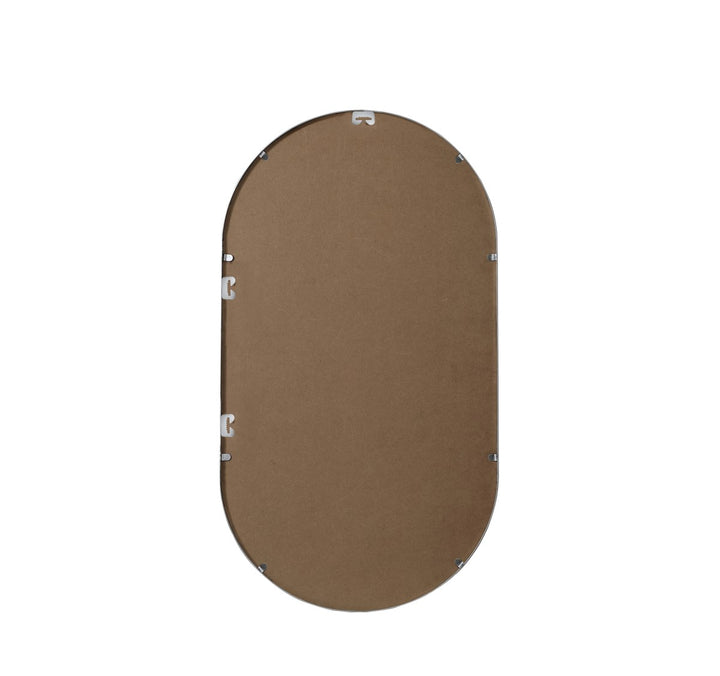 Metal Frame Oval Mirror 20X36 Inch In Silver