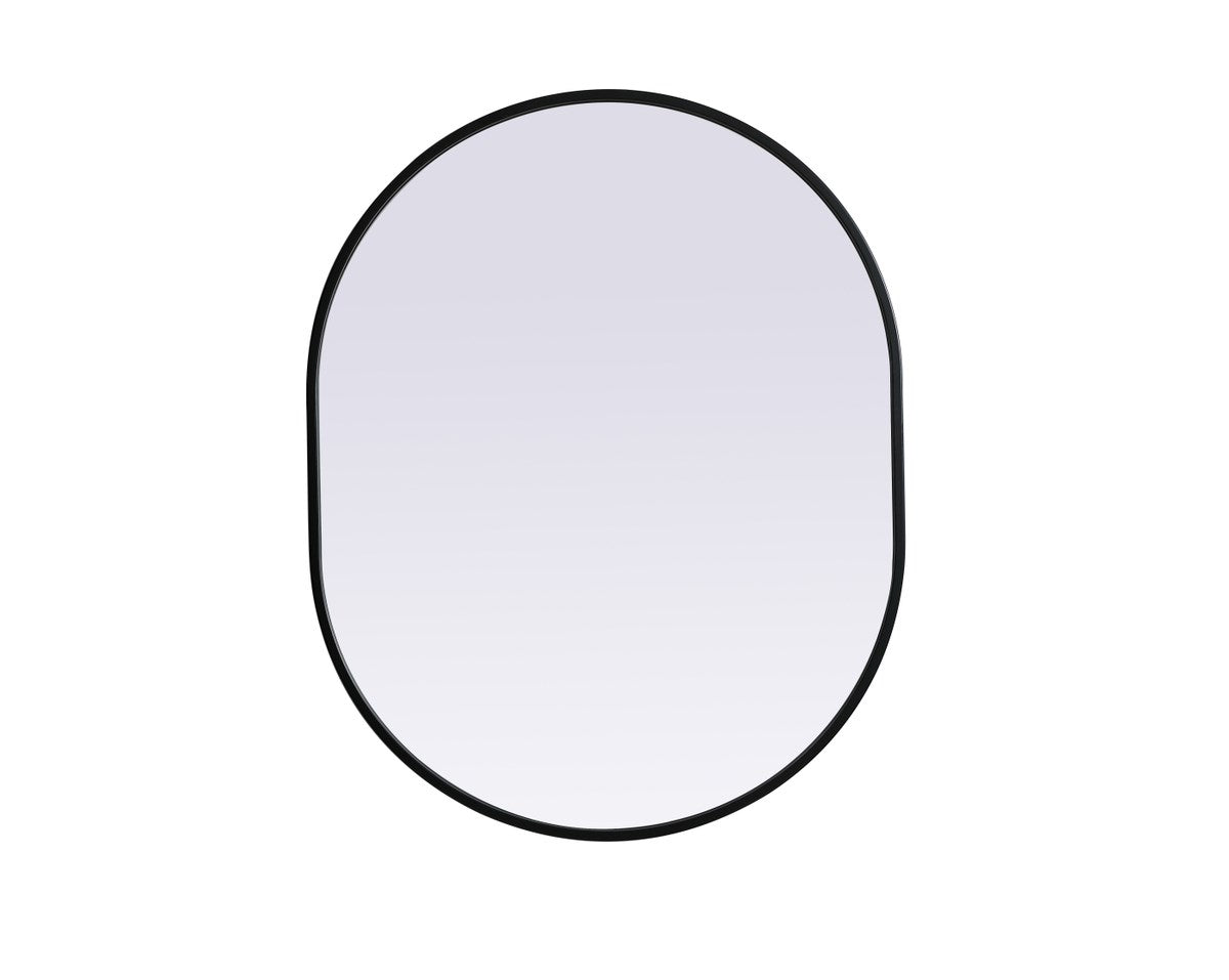 Metal Frame Oval Mirror 24X30 Inch In Black by Elegant Decor