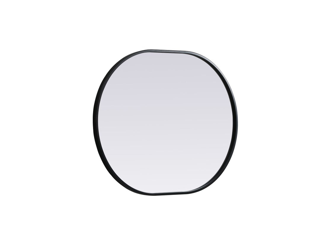 Metal Frame Oval Mirror 24X30 Inch In Black