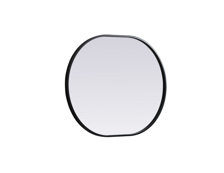 Metal Frame Oval Mirror 24X30 Inch In Black