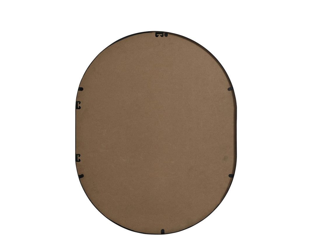 Metal Frame Oval Mirror 24X30 Inch In Black