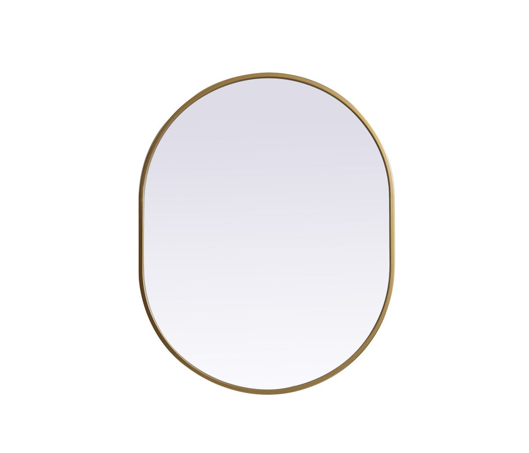 Metal Frame Oval Mirror 24X30 Inch In Brass by Elegant Decor