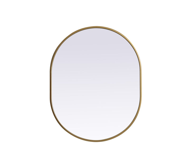 Metal Frame Oval Mirror 24X30 Inch In Brass by Elegant Decor