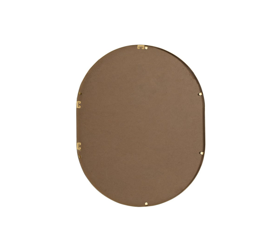 Metal Frame Oval Mirror 24X30 Inch In Brass