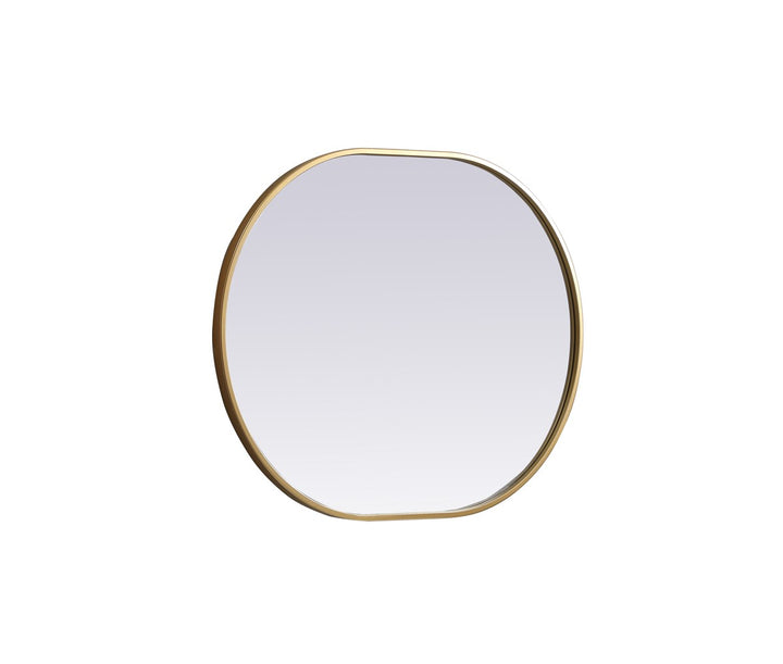 Metal Frame Oval Mirror 24X30 Inch In Brass