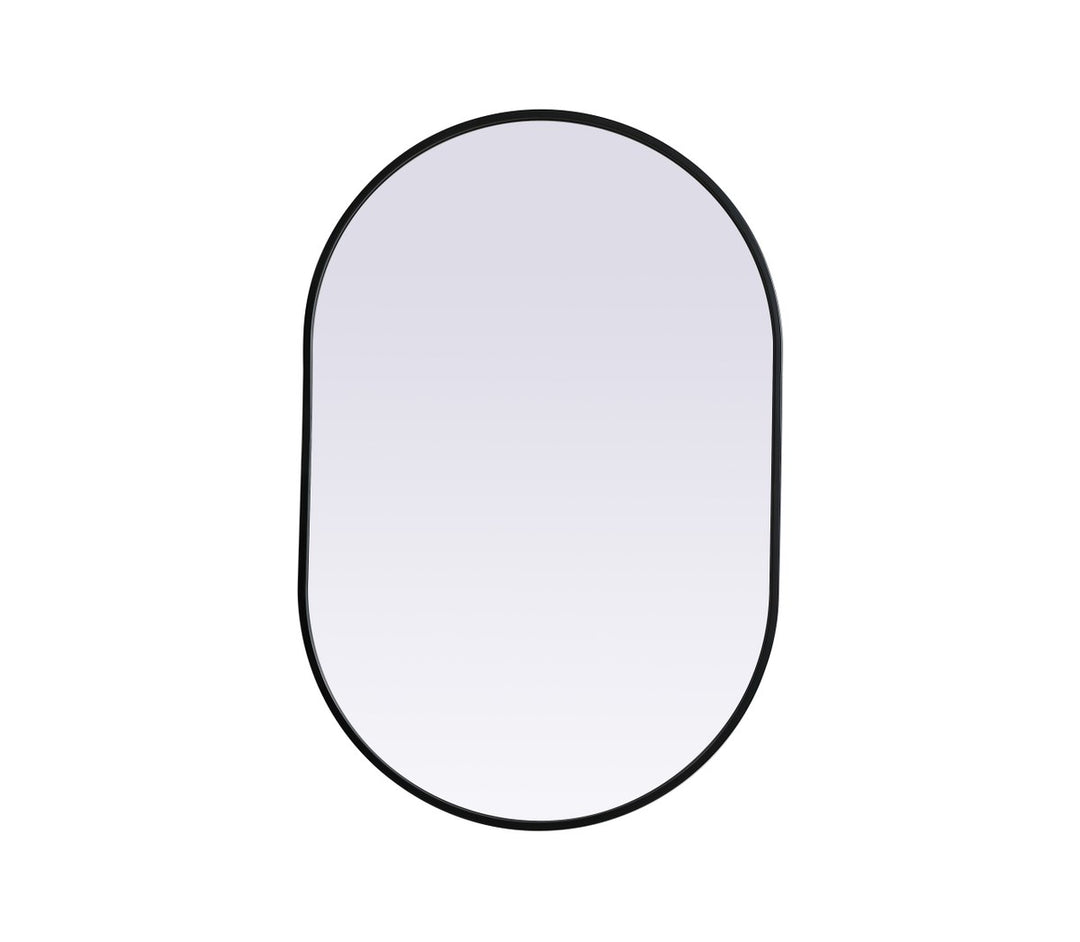 Metal Frame Oval Mirror 24X36 Inch In Black by Elegant Decor