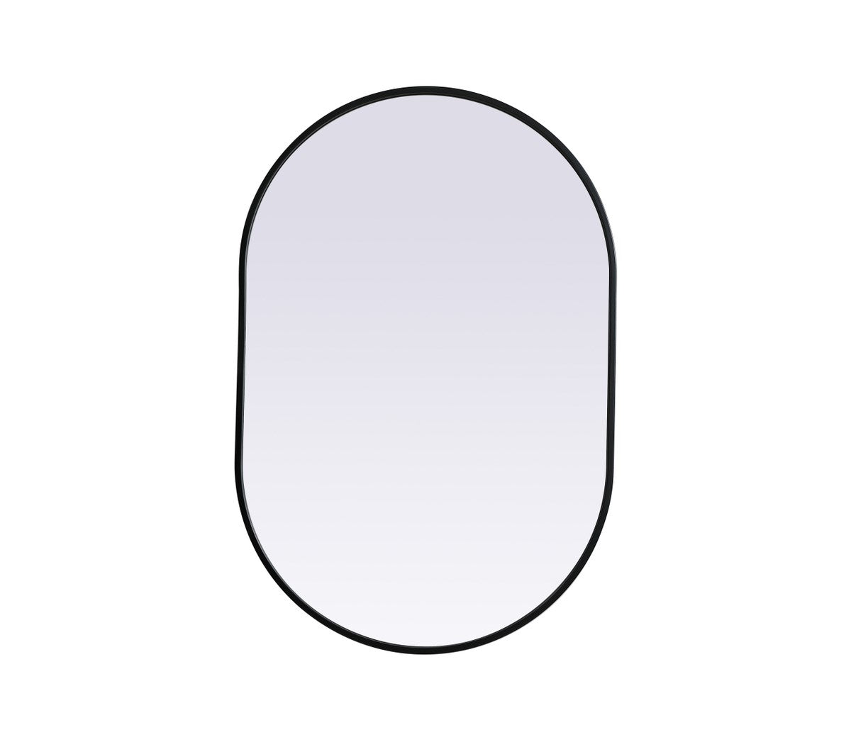 Metal Frame Oval Mirror 24X36 Inch In Black by Elegant Decor