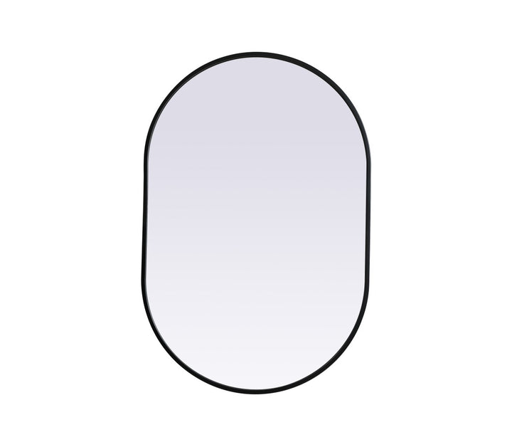 Metal Frame Oval Mirror 24X36 Inch In Black by Elegant Decor