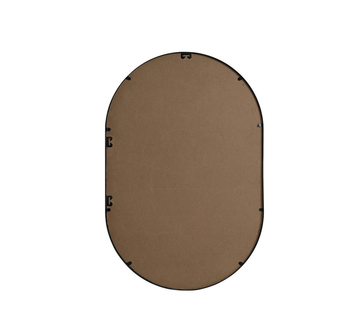 Metal Frame Oval Mirror 24X36 Inch In Black
