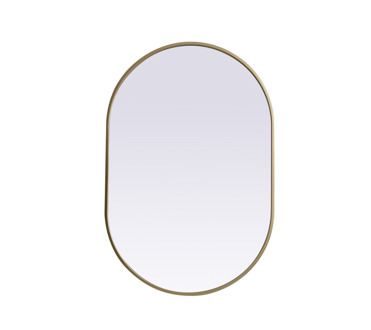 Metal Frame Oval Mirror 24X36 Inch In Brass by Elegant Decor