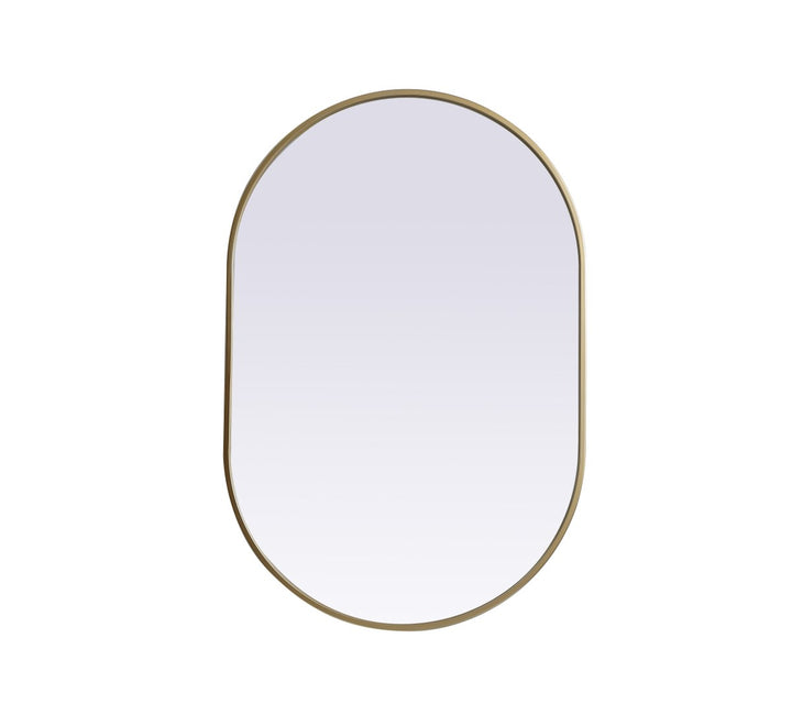 Metal Frame Oval Mirror 24X36 Inch In Brass by Elegant Decor