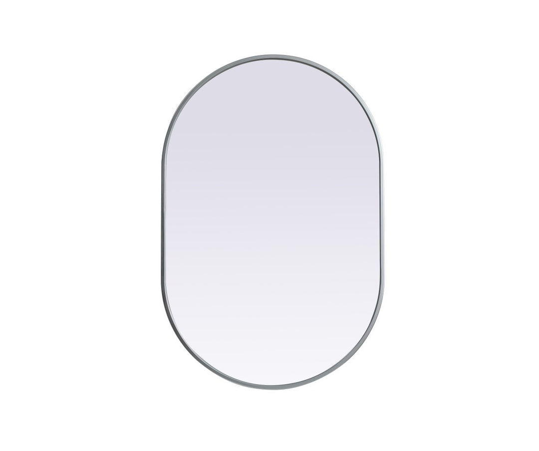 Metal Frame Oval Mirror 24X36 Inch In Silver by Elegant Decor