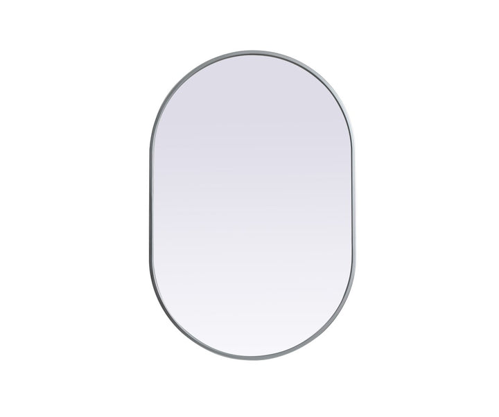 Metal Frame Oval Mirror 24X36 Inch In Silver by Elegant Decor