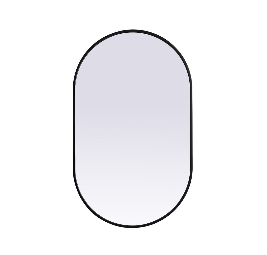 Metal Frame Oval Mirror 24X40 Inch In Black by Elegant Decor