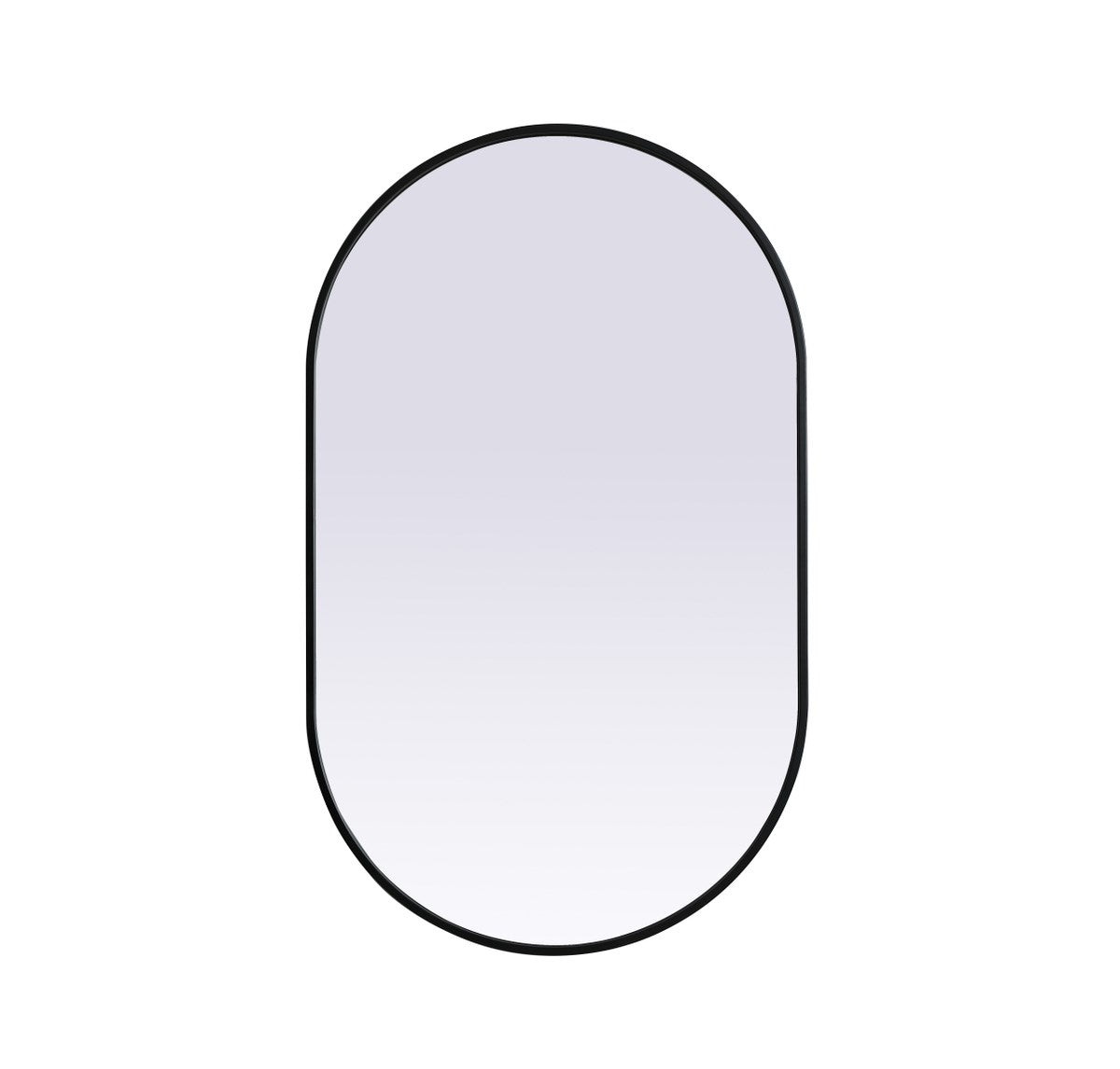 Metal Frame Oval Mirror 24X40 Inch In Black by Elegant Decor