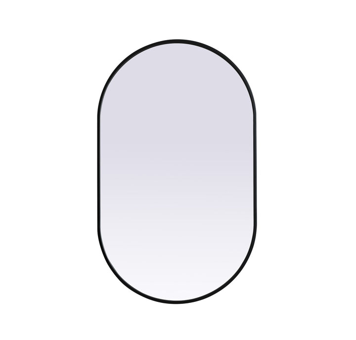 Metal Frame Oval Mirror 24X40 Inch In Black by Elegant Decor
