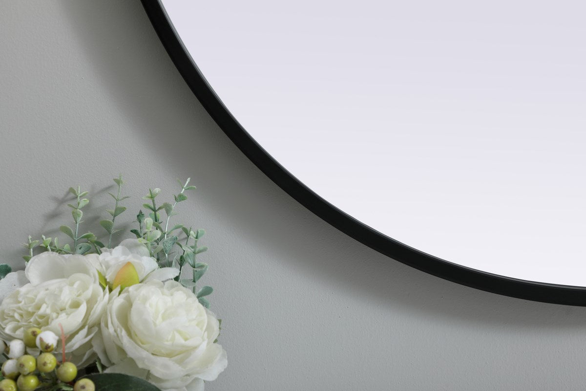 Metal Frame Oval Mirror 24X40 Inch In Black