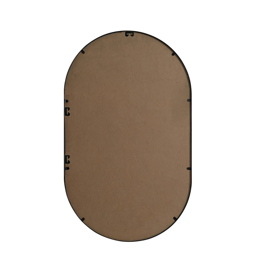 Metal Frame Oval Mirror 24X40 Inch In Black