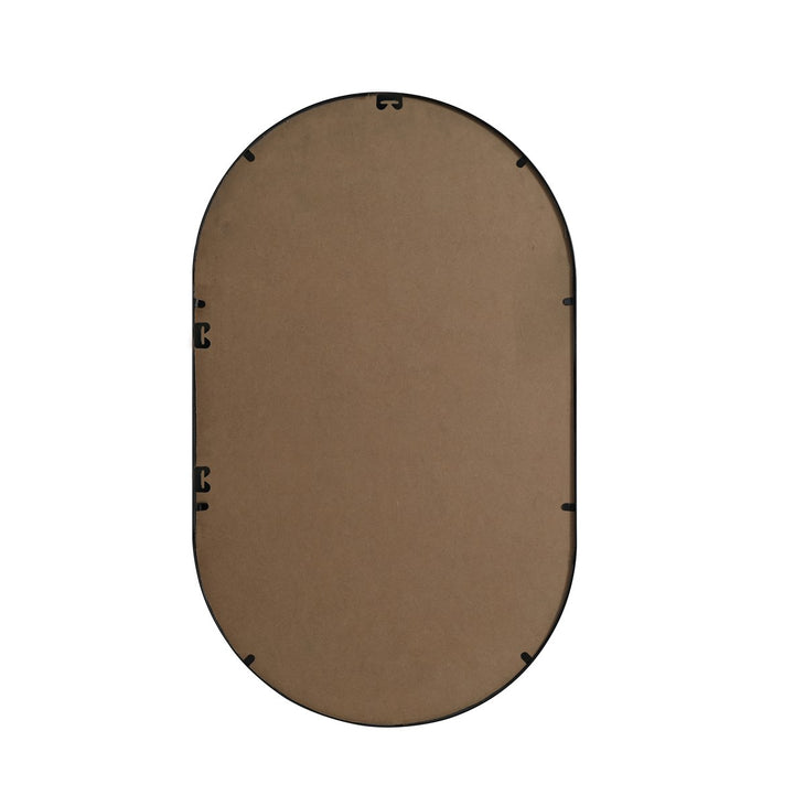 Metal Frame Oval Mirror 24X40 Inch In Black