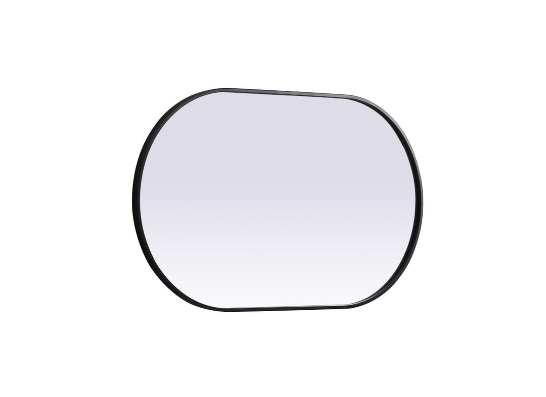 Metal Frame Oval Mirror 24X40 Inch In Black
