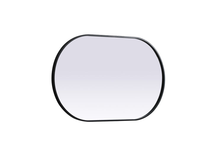Metal Frame Oval Mirror 24X40 Inch In Black