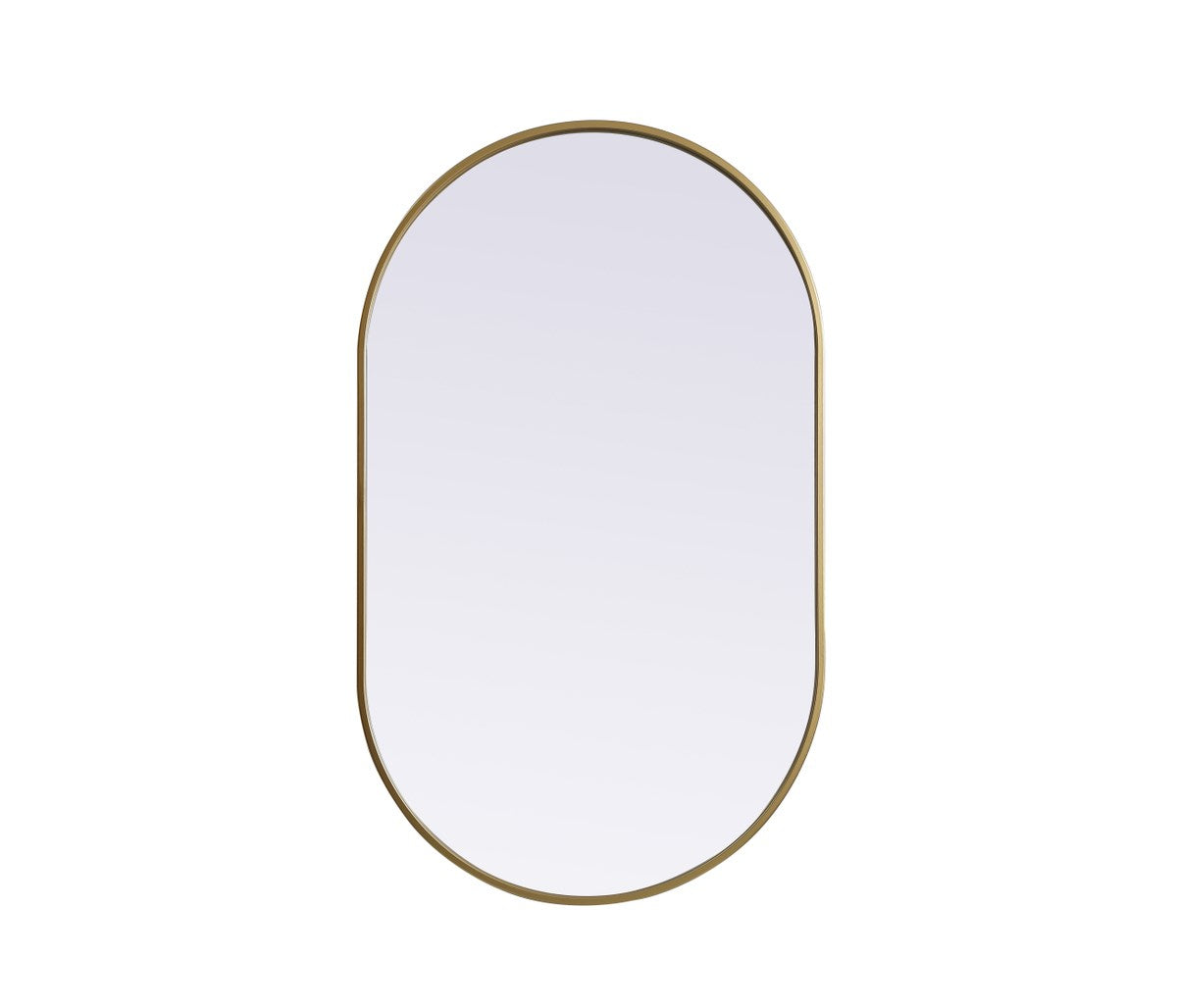 Metal Frame Oval Mirror 24X40 Inch In Brass by Elegant Decor