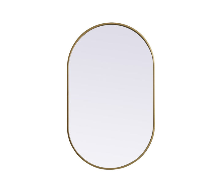 Metal Frame Oval Mirror 24X40 Inch In Brass by Elegant Decor