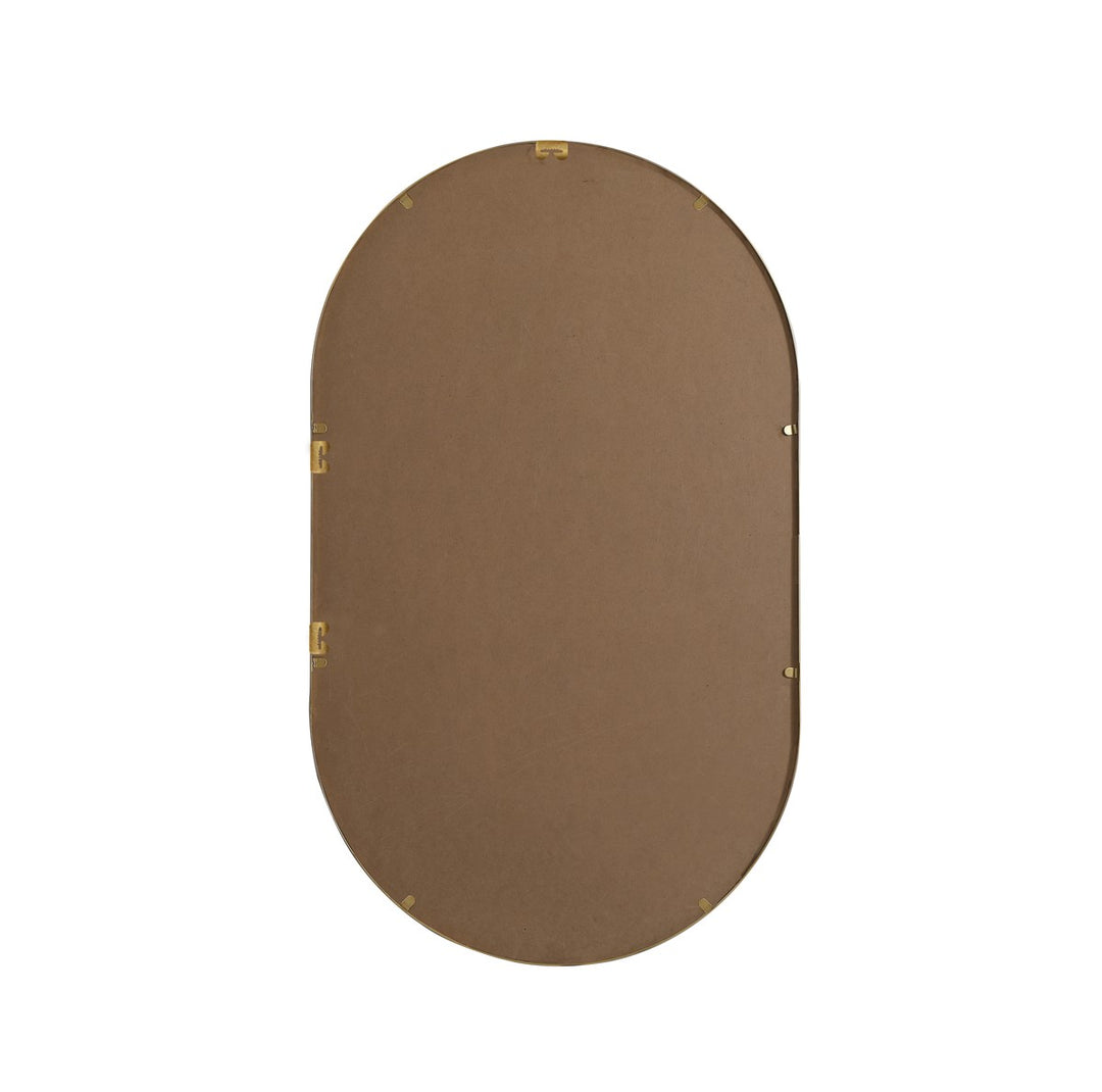Metal Frame Oval Mirror 24X40 Inch In Brass