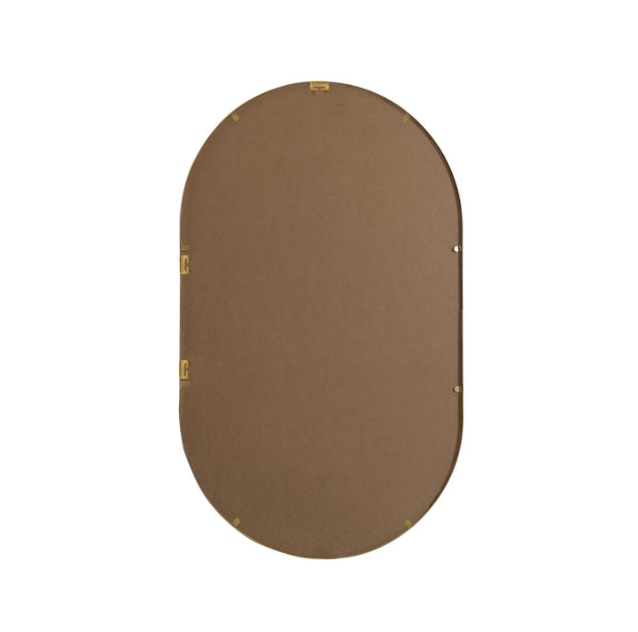 Metal Frame Oval Mirror 24X40 Inch In Brass