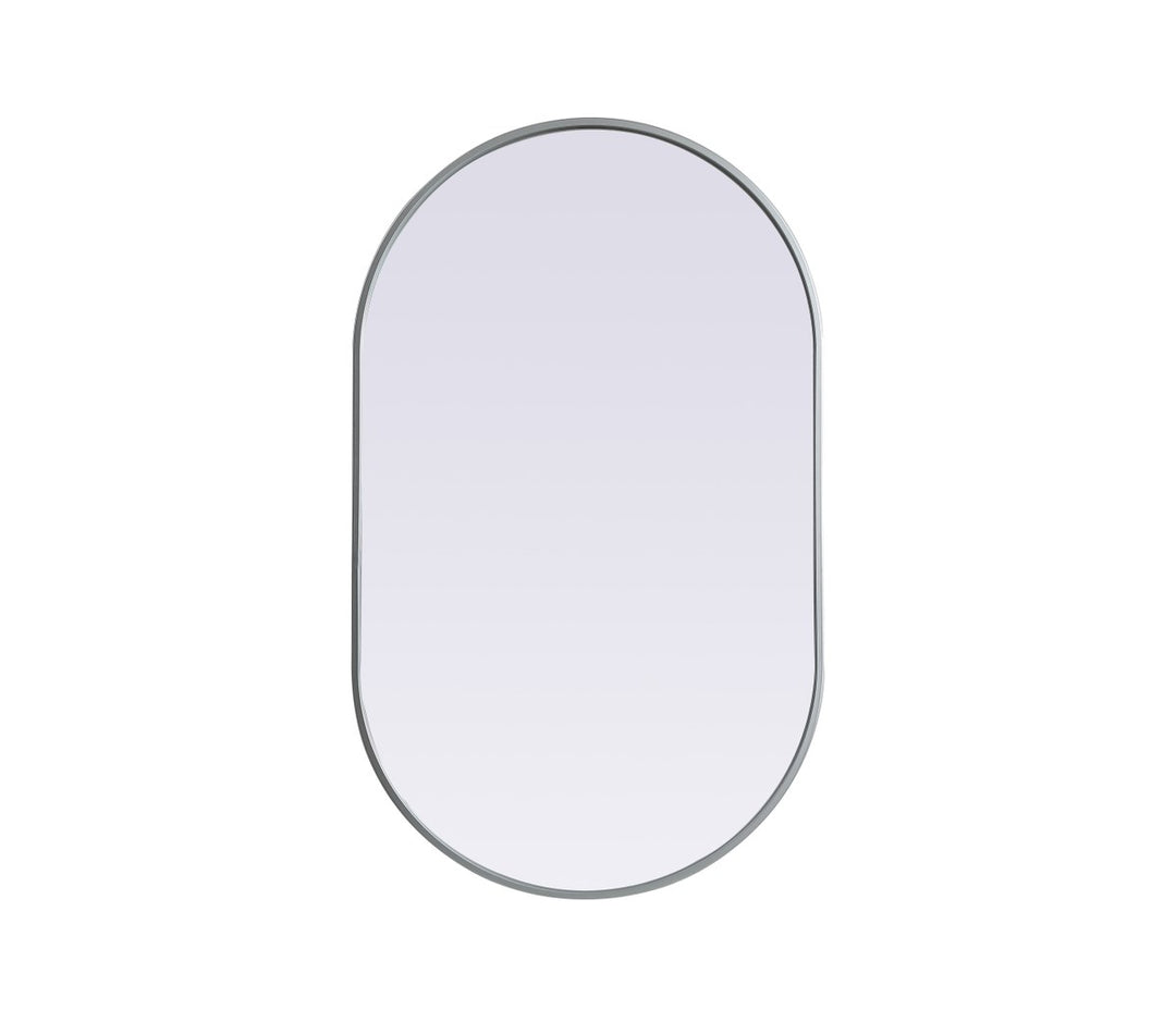 Metal Frame Oval Mirror 24X40 Inch In Silver by Elegant Decor