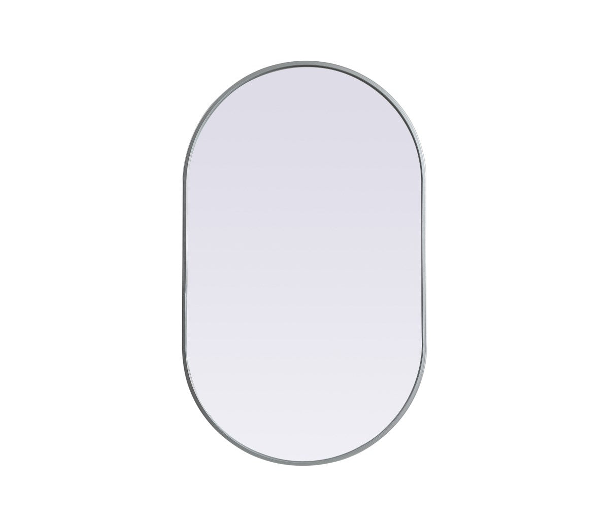 Metal Frame Oval Mirror 24X40 Inch In Silver by Elegant Decor