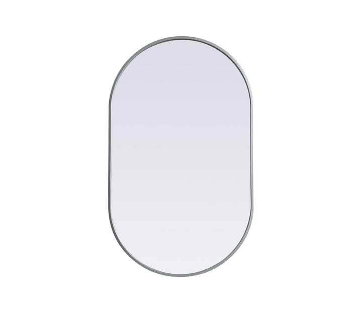 Metal Frame Oval Mirror 24X40 Inch In Silver by Elegant Decor