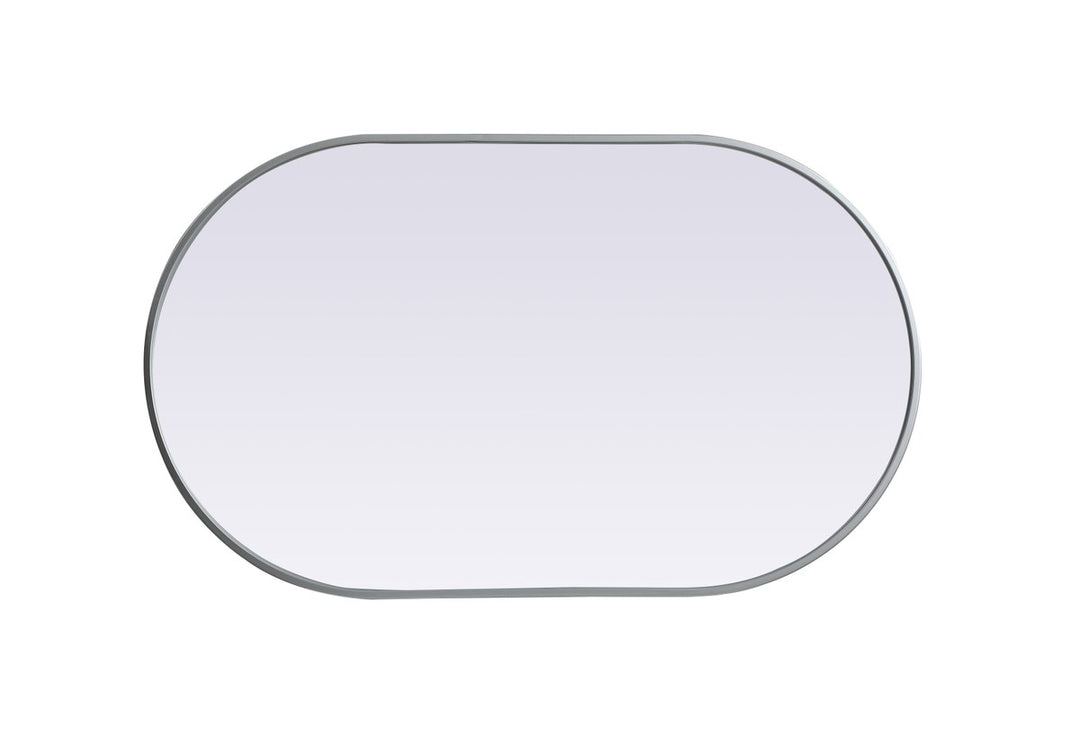 Metal Frame Oval Mirror 24X40 Inch In Silver