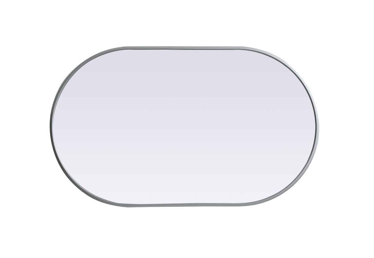 Metal Frame Oval Mirror 24X40 Inch In Silver