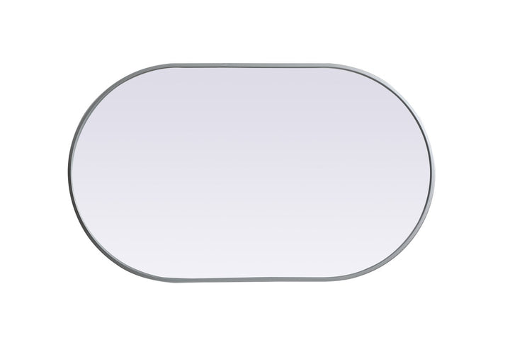 Metal Frame Oval Mirror 24X40 Inch In Silver
